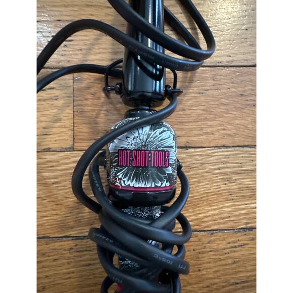 Hot Shot Tools Pink Leopard Curling Wand 1” Barrel Professional Styler - Picture 2 of 3